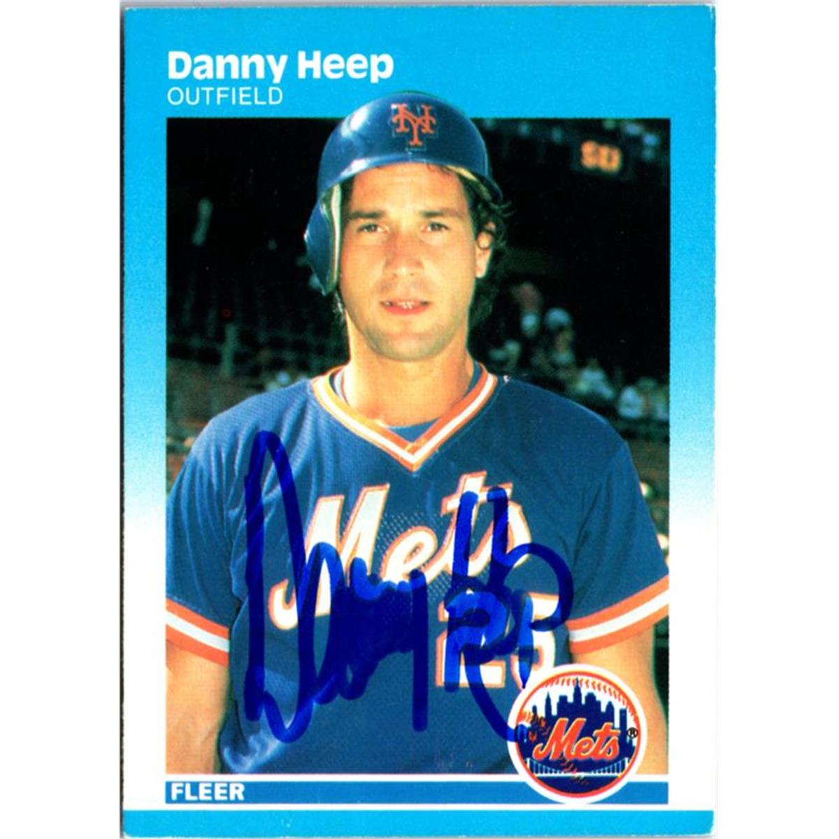 702765 Danny Heep Signed New York Mets 1987 Fleer No.11 Baseball Card