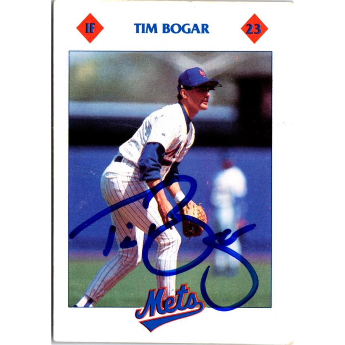702901 Tim Bogar Signed New York Mets 1993 Kahns No.23 Baseball Card