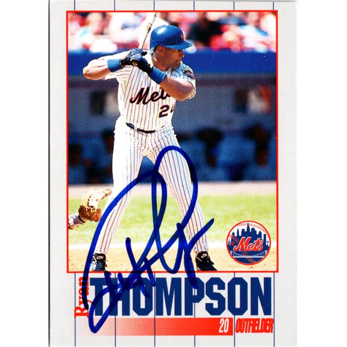 702908 Ryan Thompson Signed New York Mets 1995 Kahns No.20 Baseball Card