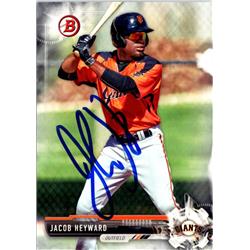 702948 Jacob Heyward Signed San Francisco Giants, JZ 2017 Bowman Rookie No.BD22 Baseball Card
