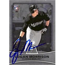 702985 Logan Morrison Signed Florida Marlins, JZ 2010 Bowman Platinum Rookie No.61 Baseball Card