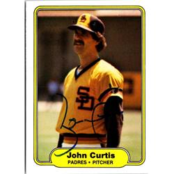 703025 John Curtis Signed San Diego Padres, JZ 1982 Fleer No.569 Baseball Card