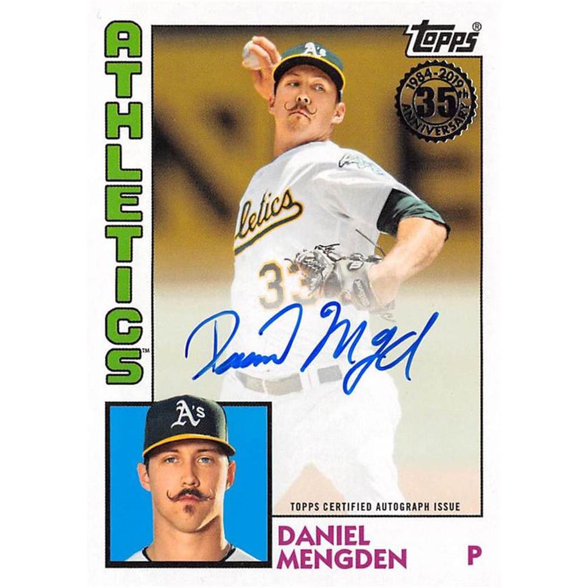 703070 Daniel Mengden Signed Oakland Athletics 2019 Topps No.84ADM Baseball Card