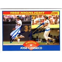 703125 Jose Canseco Signed Oakland Athletics 1989 Score Highlight No.655 Baseball Card
