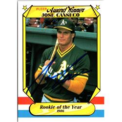 Jose Canseco Signed Oakland A's (Athletics) 1986 Topps Baseball