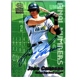 703215 Jose Canseco Signed Tampa Bay Devil Rays 2000 Pacific Crown Royale No.24 Baseball Card