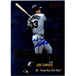 703220 Jose Canseco Signed Tampa Bay Devil Rays 2000 Bowman Early Indications No.E10 Baseball Card
