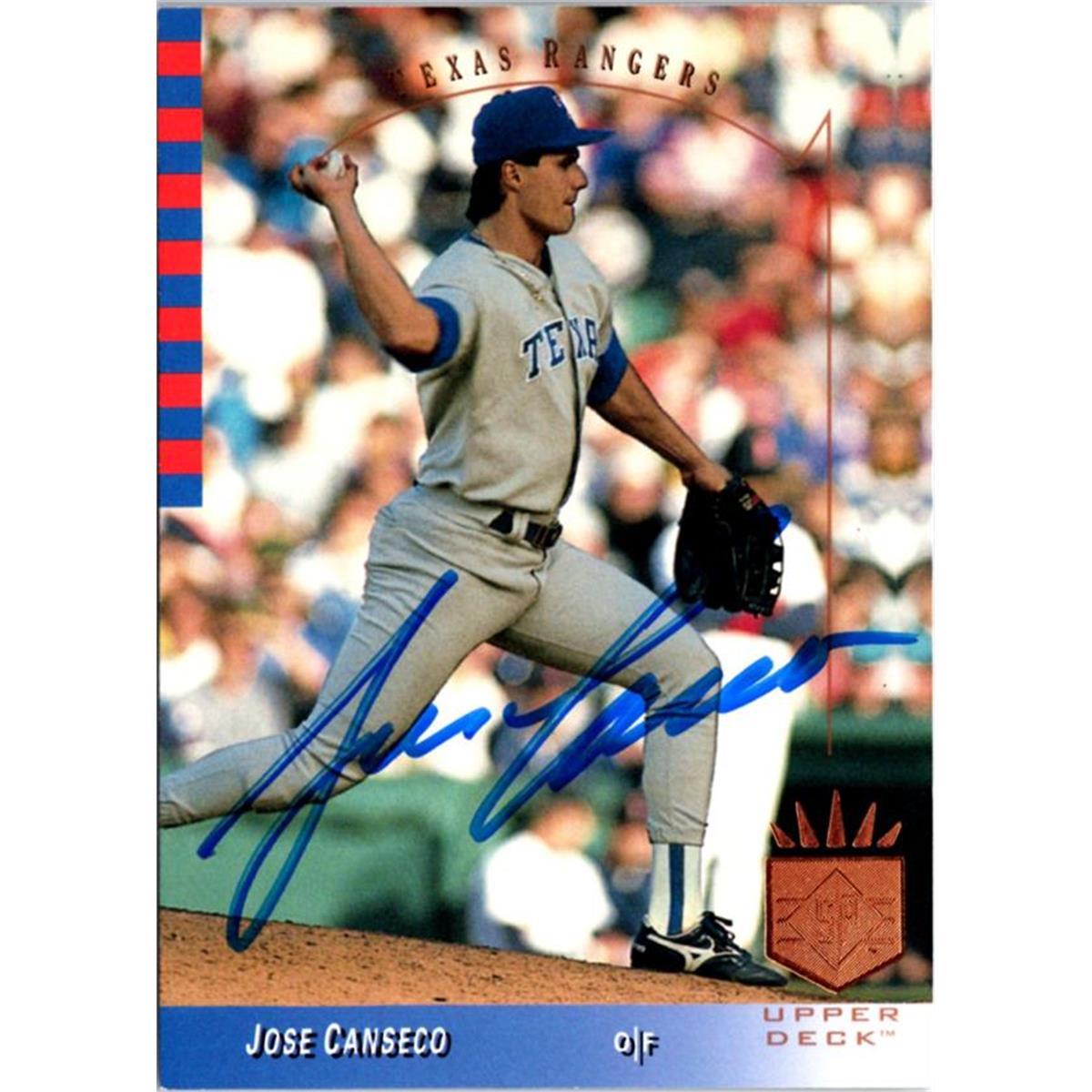 703254 Jose Canseco Signed Texas Rangers 1993 Upper Deck No.191 Baseball Card