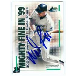 586337 Wade Boggs Autographed Tampa Bay Rays 2000 Fleer Impact No.36 of 40 Mighty Fine in 99 Baseball Card
