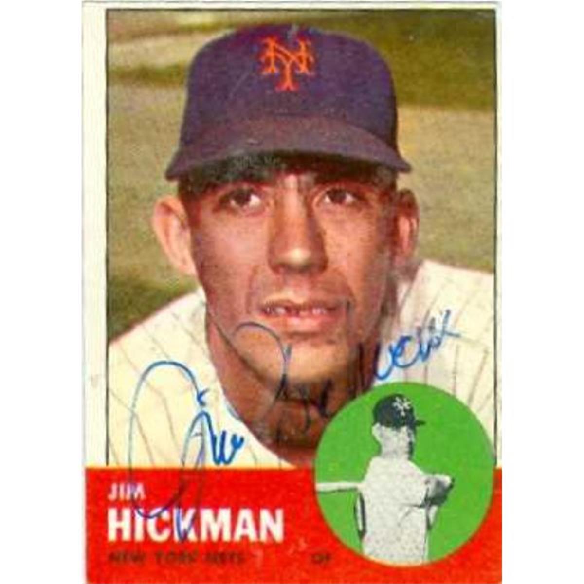586534 Jim Hickman Autographed New York Mets 1963 Topps No.107 Baseball Card