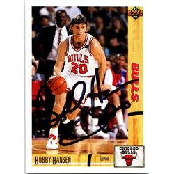 650550 Bobby Hansen Autographed Chicago Bulls, SC 1992 Upper Deck No.408 Basketball Card