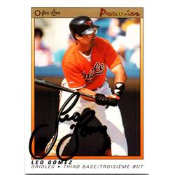 689665 Leo Gomez Autographed Baltimore Orioles 1991 O-Pee-Chee Premier No.52 Baseball Card