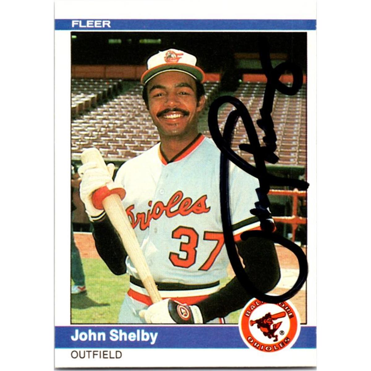 689674 John Shelby Autographed Baltimore Orioles 1984 Fleer No.20 Baseball Card