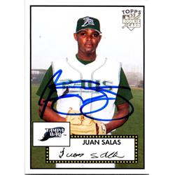 689723 Juan Salas Autographed Tampa Bay Rays, JZ 2007 Topps 52 Rookie No.114 Baseball Card