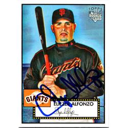 689787 Eliezer Alfonzo Autographed San Francisco Giants, JZ 2006 Topps 52 Rookie No.59 Baseball Card