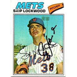 689813 Skip Lockwood Autographed New York Mets, JZ 1977 Topps No.65 Baseball Card
