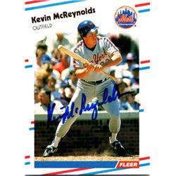 689864 Kevin Mcreynolds Autographed New York Mets 1988 Fleer No.143 Baseball Card