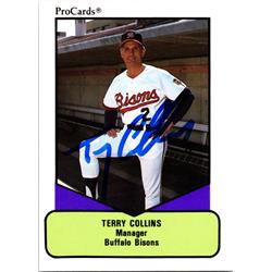 700274 Terry Collins Autographed Buffalo Bisons, SC 1990 Procards No.504 Baseball Card