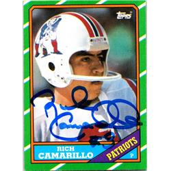 700347 Rich Camarillo Autographed New England Patriots, SC 1986 Topps No.43 Football Card