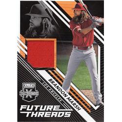 700790 Brandon Marsh Player Worn Jersey Patch Los Angeles Angels 2021 Panini Elite Extra Future Threads No.FTBM Baseball Card