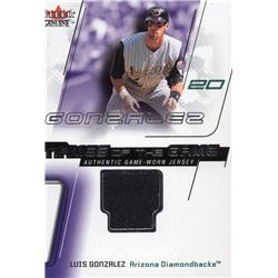 700861 Luis Gonzalez Player Worn Jersey Patch Arizona Diamondbacks 2002 Fleer Genuine No.LG Baseball Card