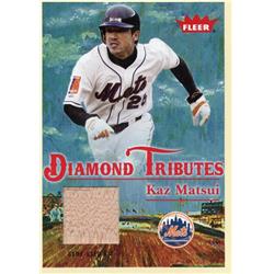 700872 Kaz Matsui Player Used Bat Patch New York Mets 2005 Fleer Diamond Tributes No.DTKM Baseball Card