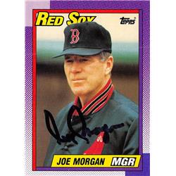 637893 Joe Morgan Autographed Boston Red Sox, SC 1990 Topps No.321 Black Baseball Card