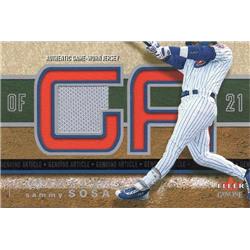 687644 Sammy Sosa Player Worn Jersey Patch Chicago Cubs 2003 Fleer Genuine Article No.GASS Baseball Card