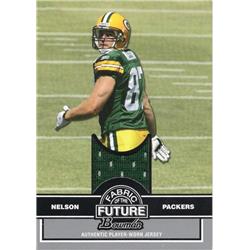 687689 Jordy Nelson Player Worn Jersey Patch Green Bay Packers 2008 Bowman Fabric of the Future Rookie No.FFJN Football Card