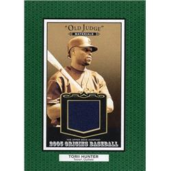 687722 Torii Hunter Player Worn Jersey Patch Minnesota Twins 2005 Upper Deck Old Judge Materials No.OJHU Baseball Card