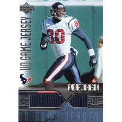 687748 Andre Johnson Player Worn Jersey Patch Houston Texans 2004 Upper Deck No.AJGJ Football Card