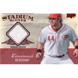 687778 Adam Dunn Player Worn Jersey Patch Cincinnati Reds 2008 Upper Deck Stadium Scenes No.SS16 Baseball Card