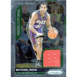 687849 Michael Redd Player Worn Jersey Patch Milwaukee Bucks 2021 Panini Prizm Sensational Swatches No.SSWMRD Basketball Card