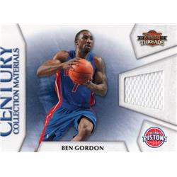 687854 Ben Gordon Player Worn Jersey Patch Detroit Pistons 2010 Panini Threads Century Collection No.1 LE 370-399 Basketball Card