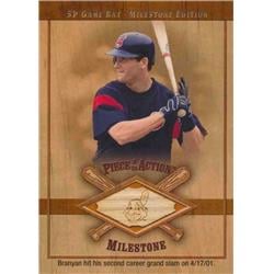 687904 Russell Branyan Player Used Bat Patch Cleveland Indians 2001 Upper Deck Milestone No.MRB Baseball Card
