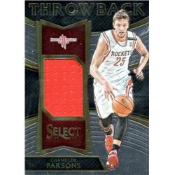 687934 Chandler Parsons Player Worn Jersey Patch Houston Rockets 2017 Panini Select Throwback No.8 LE 45-199 Basketball Card