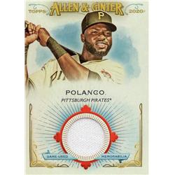 687954 Gregory Polanco Player Worn Jersey Patch Pittsburgh Pirates 2020 Topps Allen & Ginter No.FSRBGP Baseball Card