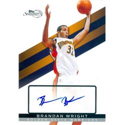 687979 Brandon Wright Autographed Golden State Warriors 2009 Topps Signature No.TSABW Basketball Card