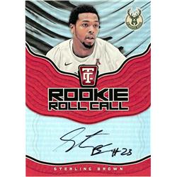 688015 Sterling Brown Autographed Milwaukee Bucks 2017 Panini Totally Certified Rookie Roll Call No.RRCSBR Basketball Card