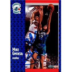 688047 Mike Gminski Autographed Charlotte Hornets, SC 1992 Fleer No.254 Basketball Card