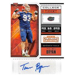 688273 Taven Bryan Autographed Florida Gators 2018 Panini Contenders Draft Rookie No.287 Football Card
