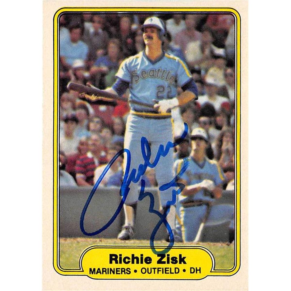 688355 Richie Zisk Autographed Seattle Mariners 1982 Fleer No.519 Baseball Card