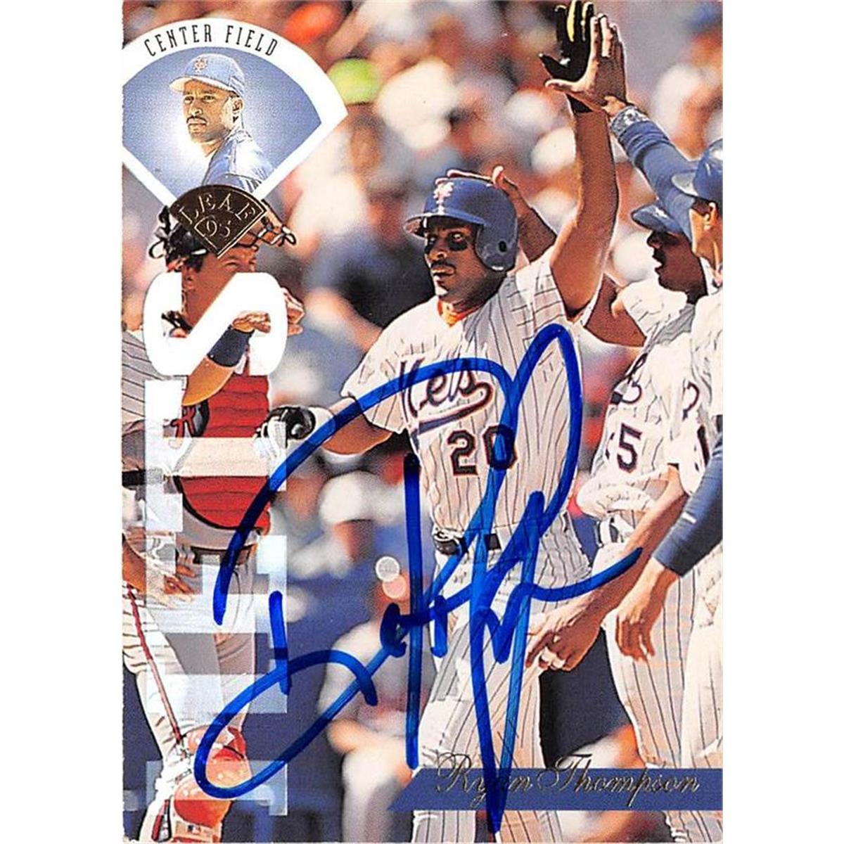 688497 Ryan Thompson Autographed New York Mets 1995 Leaf No.138 Baseball Card
