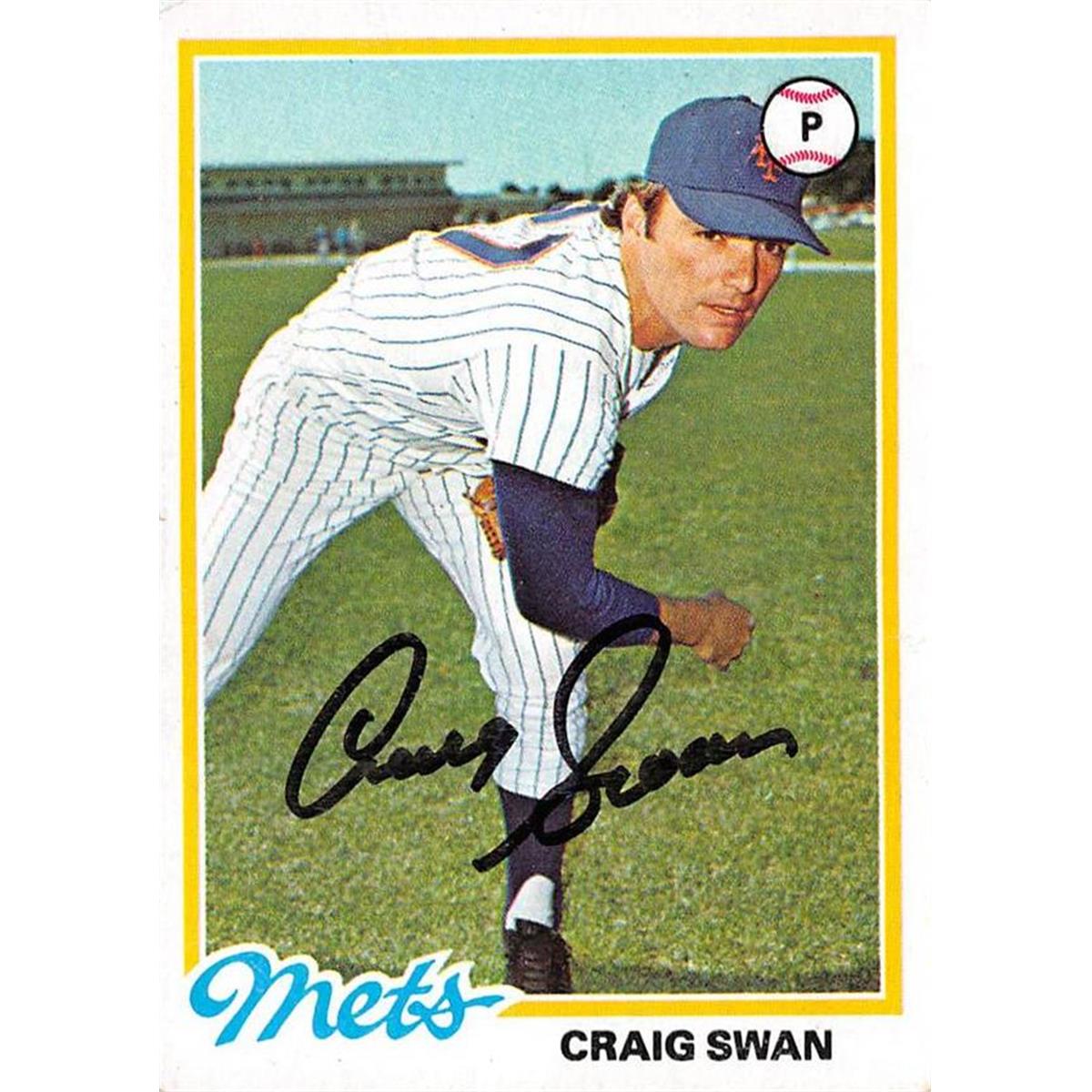 688521 Craig Swan Autographed New York Mets 1978 Topps No.621 Baseball Card
