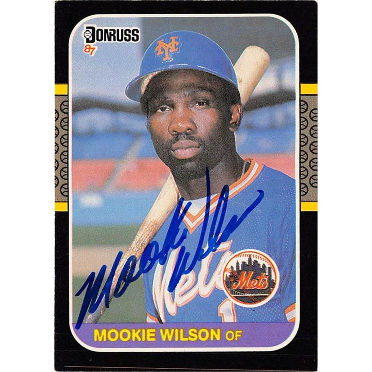 688562 Mookie Wilson Autographed New York Mets 1987 Donruss No.487 Baseball Card
