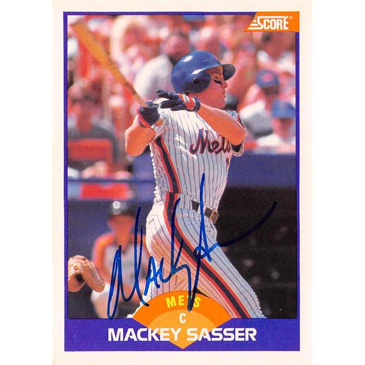 688605 Mackey Sasser Autographed New York Mets 1989 Score No.303 Baseball Card