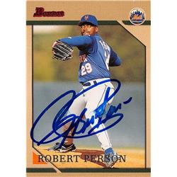 688621 Robert Person Autographed New York Mets 1996 Bowman Rookie No.317 Baseball Card -  Autograph Warehouse