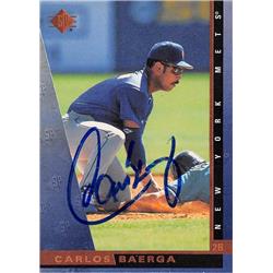 688714 Carlos Baerga Autographed New York Mets 1997 Upper Deck No.117 Baseball Card