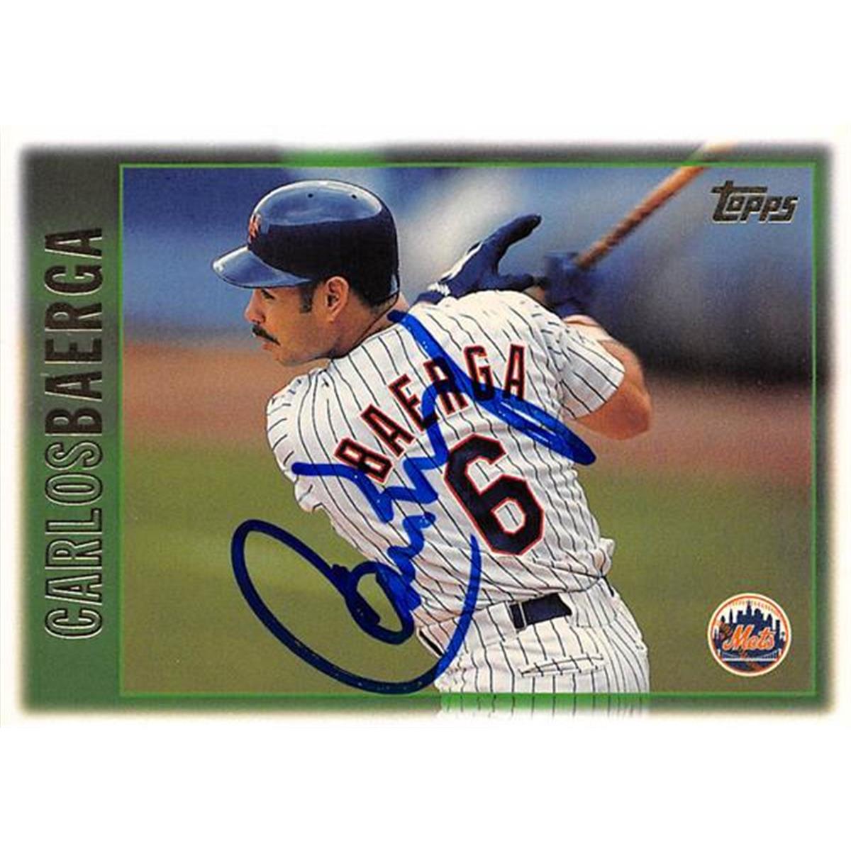 688723 Carlos Baerga Autographed New York Mets 1997 Topps No.381 Baseball Card