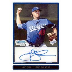 688846 Josh Lindblom Autographed Los Angeles Dodgers 2009 Bowman 1st Chrome Rookie No.BCP117 Baseball Card